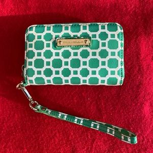 Small banana republic wallet green white zipper